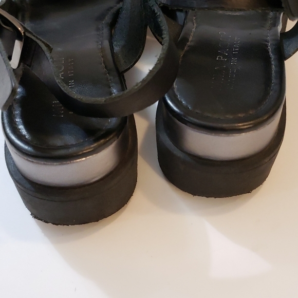 Mila Paoli Black and Silver Platform Sandals 7.5 - Picture 4 of 11